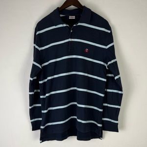 Brooks Brothers Long Sleeved Polo Blur stripped Size Medium